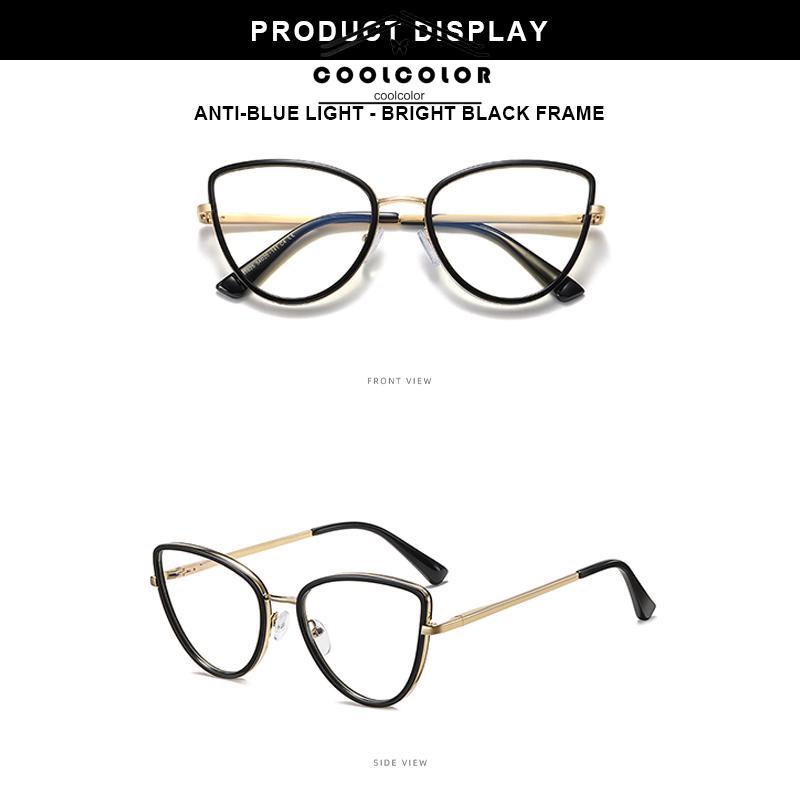 COD❤️Kacamata Optik Populer kacamata Pemblokiran Cahaya Biru kacamata Retro Fashionable Wanita- cl