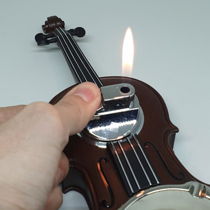 New - MPYS - Asbak Biola + Korek 2339 / Asbak Korek Pajangan Souvenir Hadiah -biola - Korek UNIK