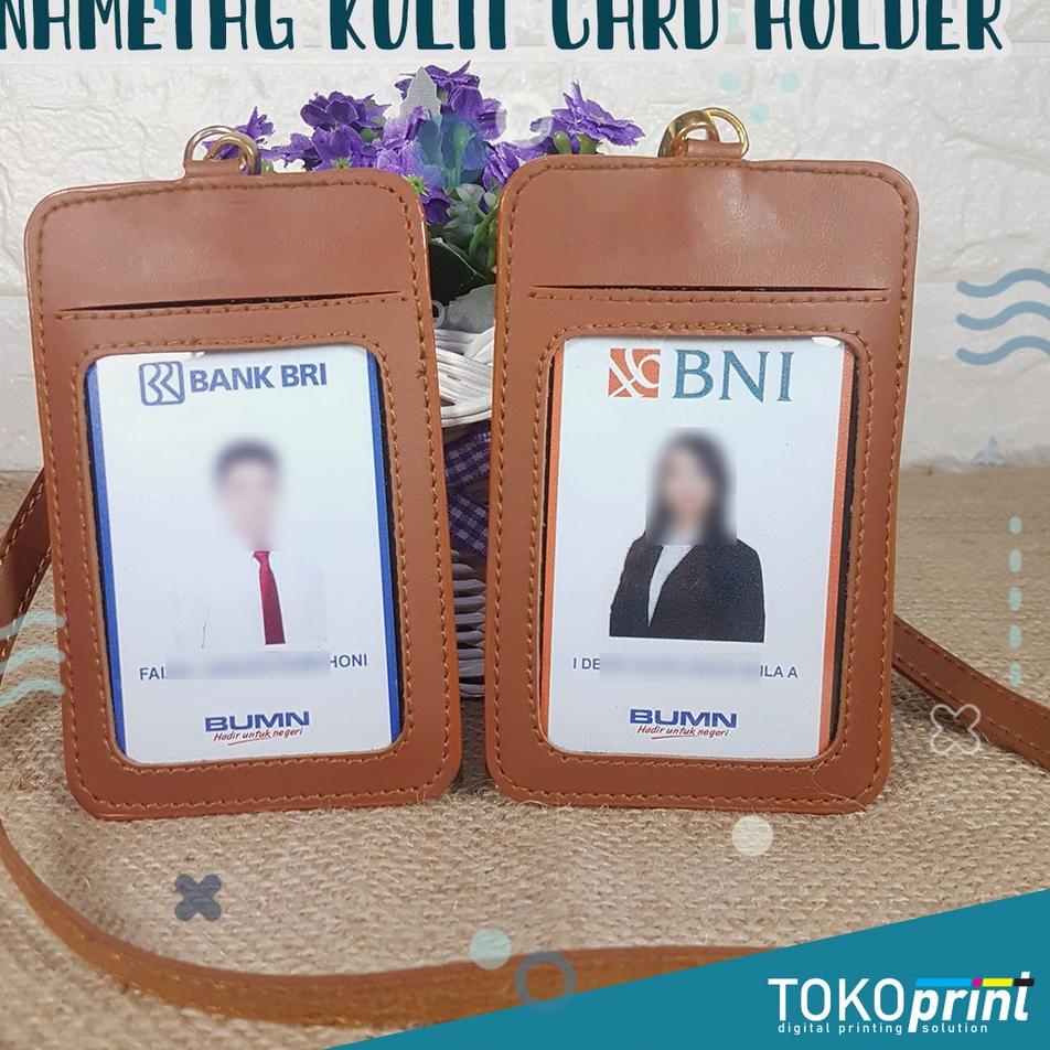 

Flash Discount Name Tag Kulit Card Holder ID Card Tali Gantungan kalung