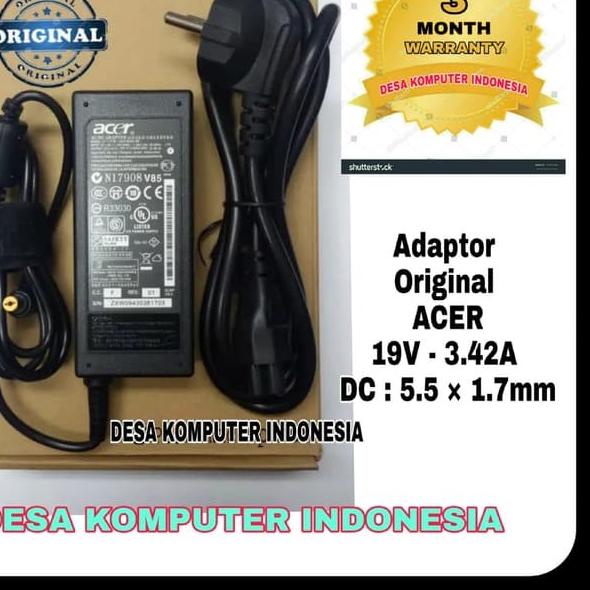 ➪ ACER - Charger Laptop Acer Aspire E14 E EG Original Termasuk Kabel Power ♕