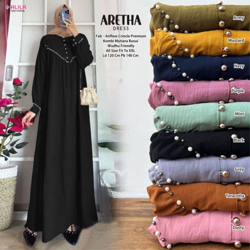 ARETHA DRESS ORI ALILA | Dress Airflow Crinkle Premium