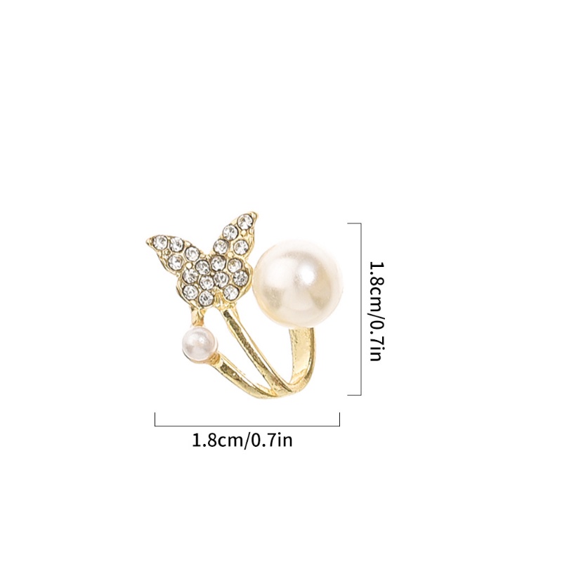 1pasang Korea Zirkon Indah Kupu-Kupu Telinga Studs/Wanita Ganda Simulasi Mutiara Anting Perhiasan Aksesoris