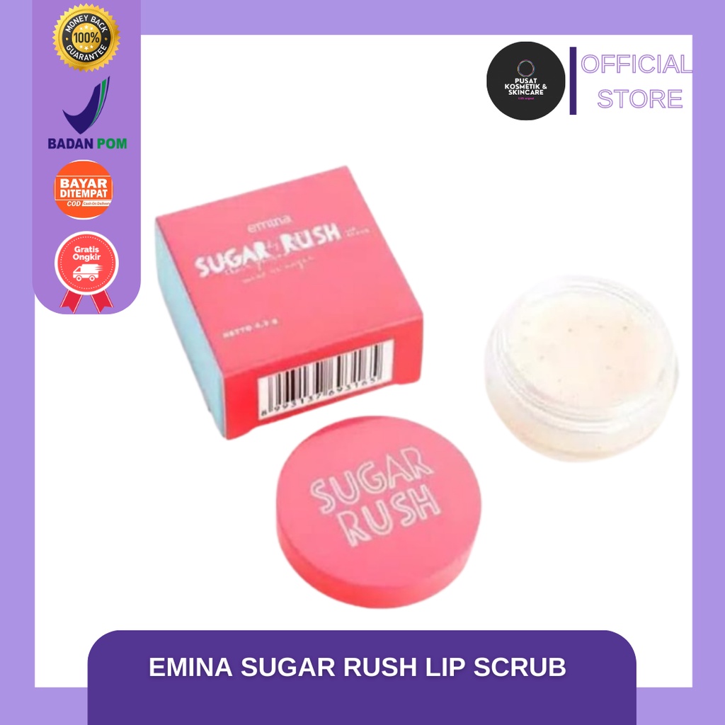 {MURAH}EMINA SUGAR RUSH LIP SCRUB/SCRUB BIBIR/PENCERAH BIBIR