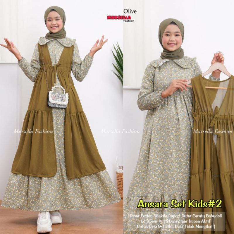 ANSARA SET KIDS | PAKAIAN ANAK PEREMPUAN SET | BY MARSELLA