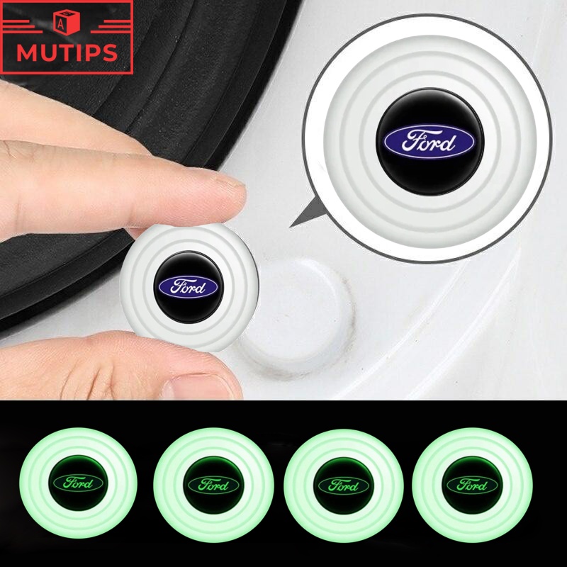 Ford 4 /8 /12 /16Pcs Baru Luminous Type Car Door Trunk Anti Shock Tabrak Pad Silikon Stiker Mengurangi Kebisingan Penyangga Untuk Fokus Everest Fiesta Ranger Ecosport Mustang