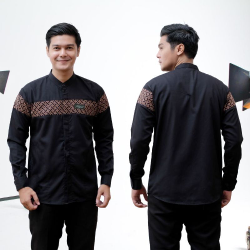 Baju Koko lengan panjang Pakain Muslim Pria  terbaru 2023 Size M L XL