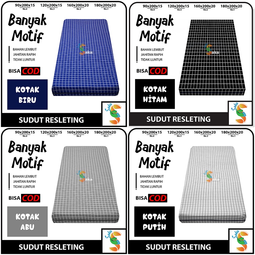 Sarung Kasur Busa Resleting Tebal 5,10, 15, 20, 25, 30 cm / Cover Kasur Busa swalow/ Sprei Resleting