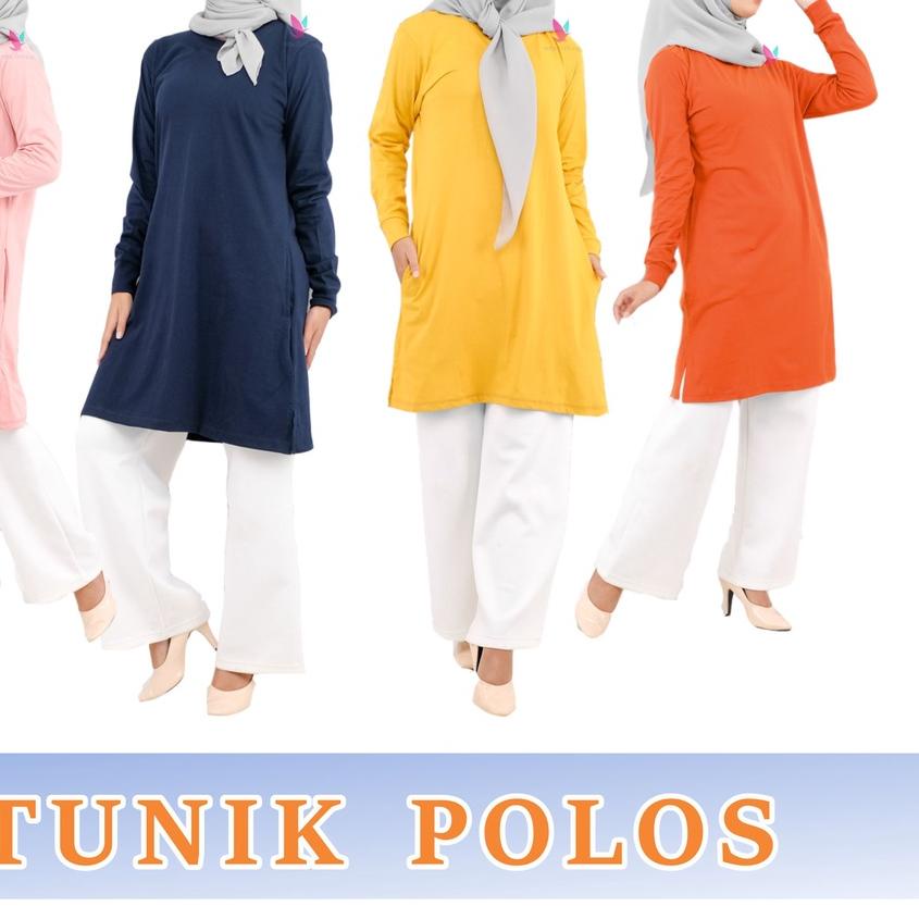 ☼ KAOS TUNIK POLOS SAKU SAMPING BAHAN KATUN COMBED 30S ♥