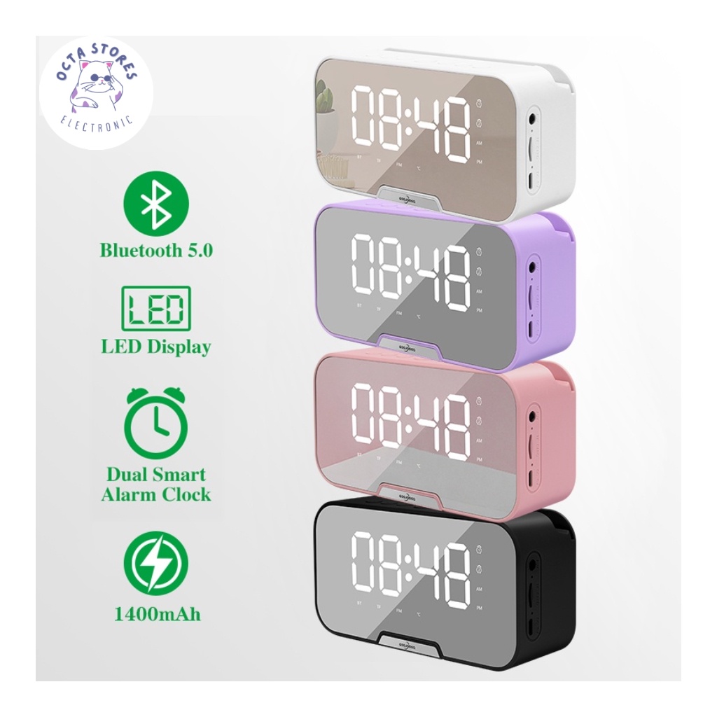 OctaStores Alarm Speaker Bluetooth Jam Speaker Bluetooth FM Radio Wireless Bass Mini Stereo Original