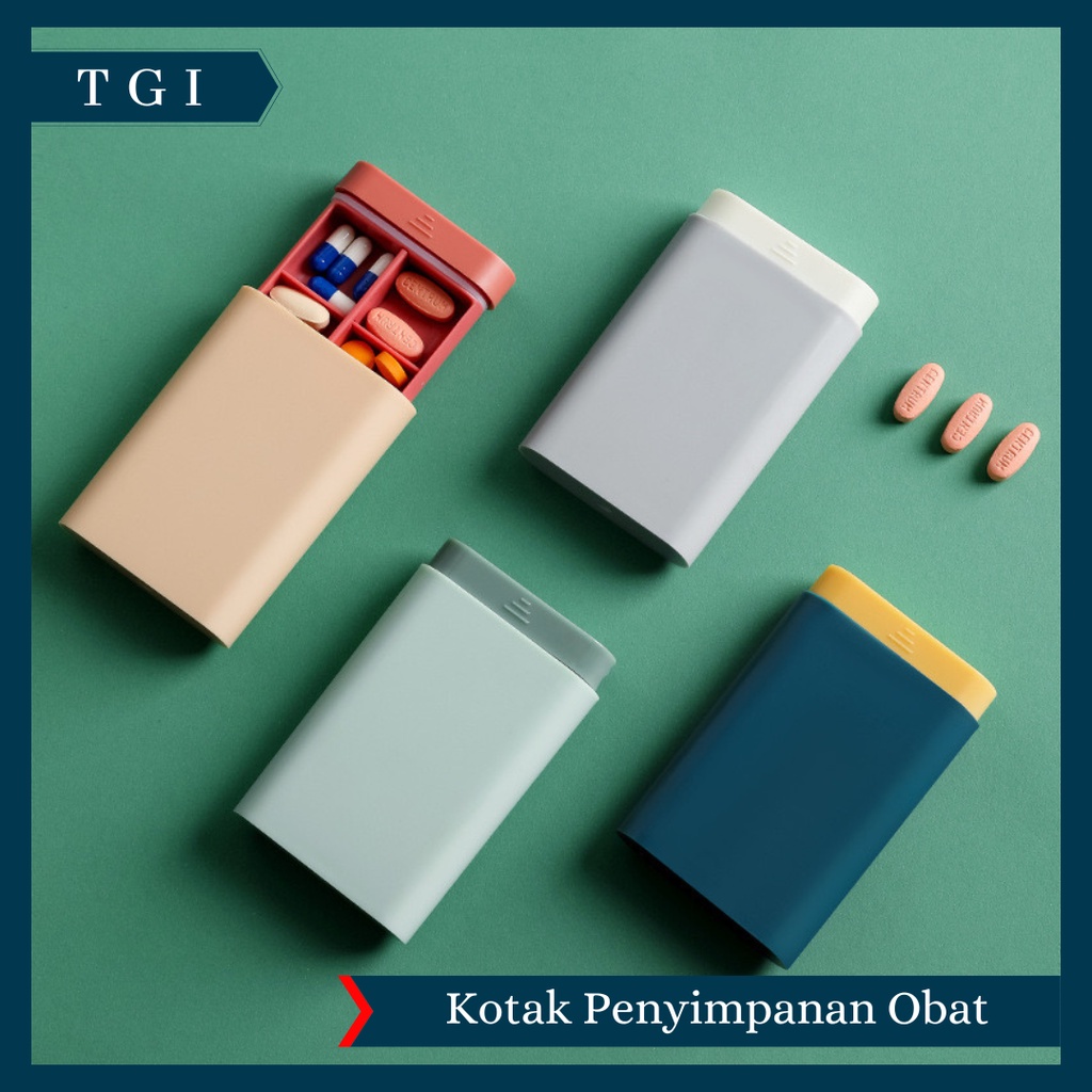 TGI - KOTAK PORTABLE PENYIMPNAN OBAT / KOTAK PENYIMPANAN OBAT PIL 6 SEKAT / KOTAK PENYIMPANAN OBAT MINIMALIS / PORTABLE MEDICINE STORAGE BOX