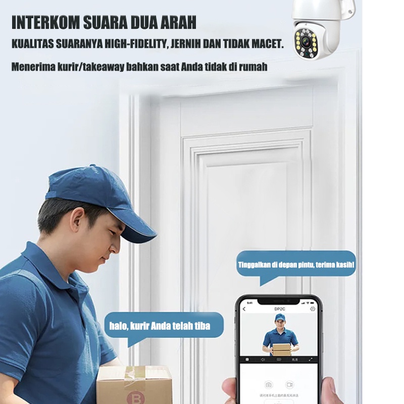 360 derajat full-color high-definition waterproof dan lightning-proof outdoor night vision wireless wifi remote monitor