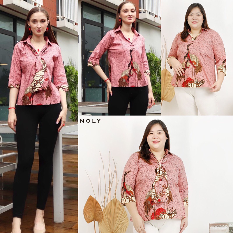 Evercloth Noly Baju Batik Wanita Kebaya Batik Couple Modern Set Atasan