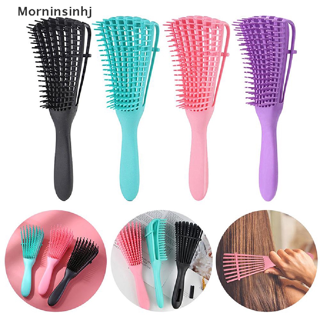 Mornin Dropshipping Detangling Sikat Rambut Pijat Kulit Kepala Keriting Rambut Wanita Sisir Hairbrush id