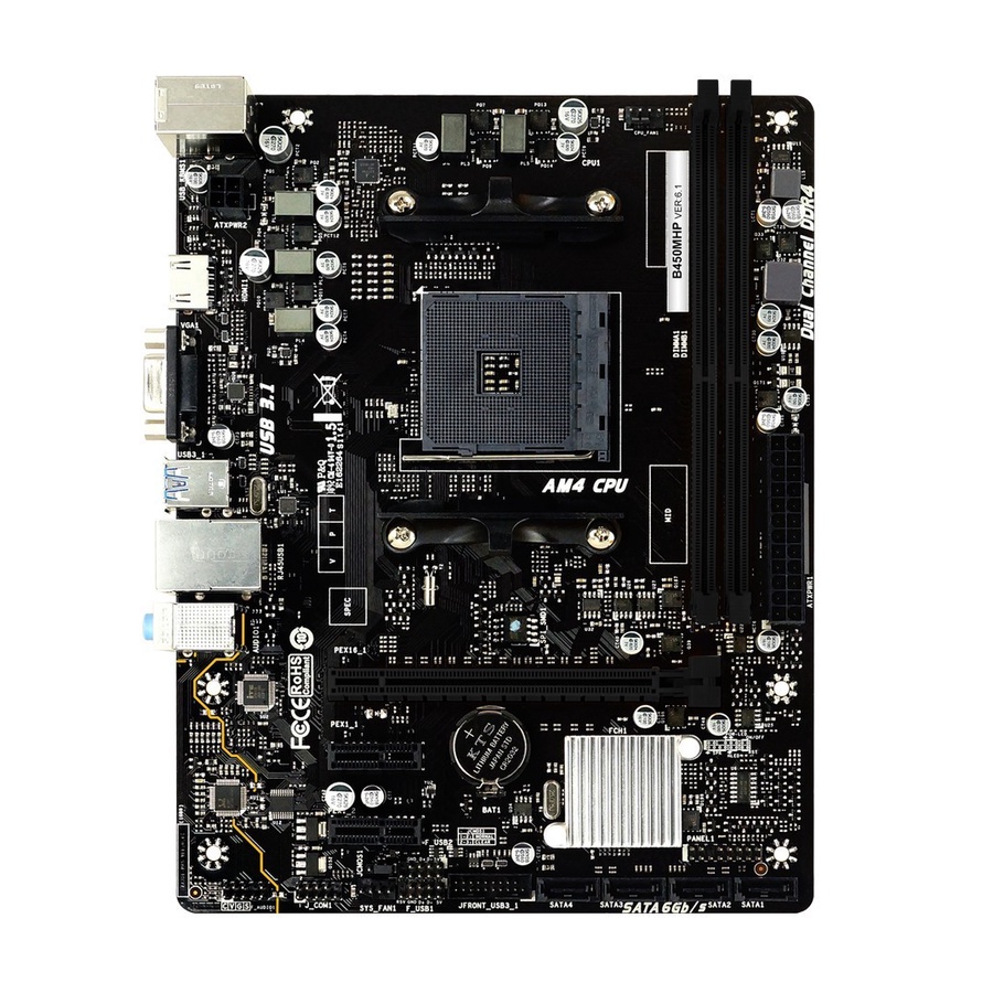 Motherboard BIOSTAR B450MHP - AMD AM4 DDR4 MicroATX Biostar B450M-HP