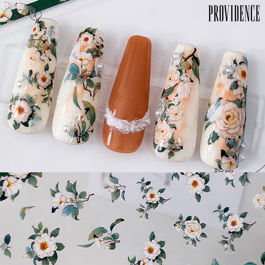 Providence Nail Art Stiker Perekat Diri Mudah Di Tempel Tidak Luntur Ultra Tipis DIY Gaya Jepang Pola Bunga Manicure Decal Female Supply