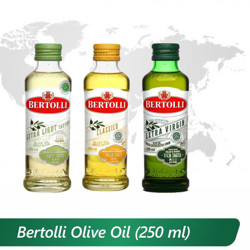 

֍ BERTOLLI Minyak Zaitun Olive Oil Extra Light / Classico / Extra Virgin Olive Oil 250ml ♫