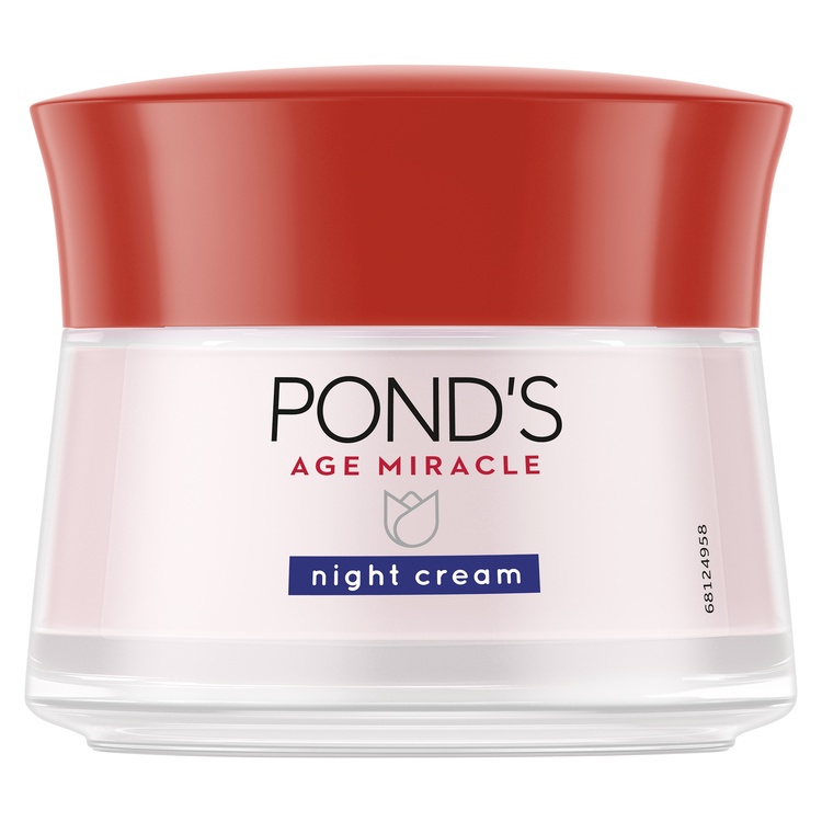 PONDS AGE MIRACLE NIGHT CREAM [ 50 G ] MOISTURIZER YOUTHFUL GLOW ANTI AGING + GLOWING WITH RETINOL &amp; SPF 18 KECIL MINI POND'S