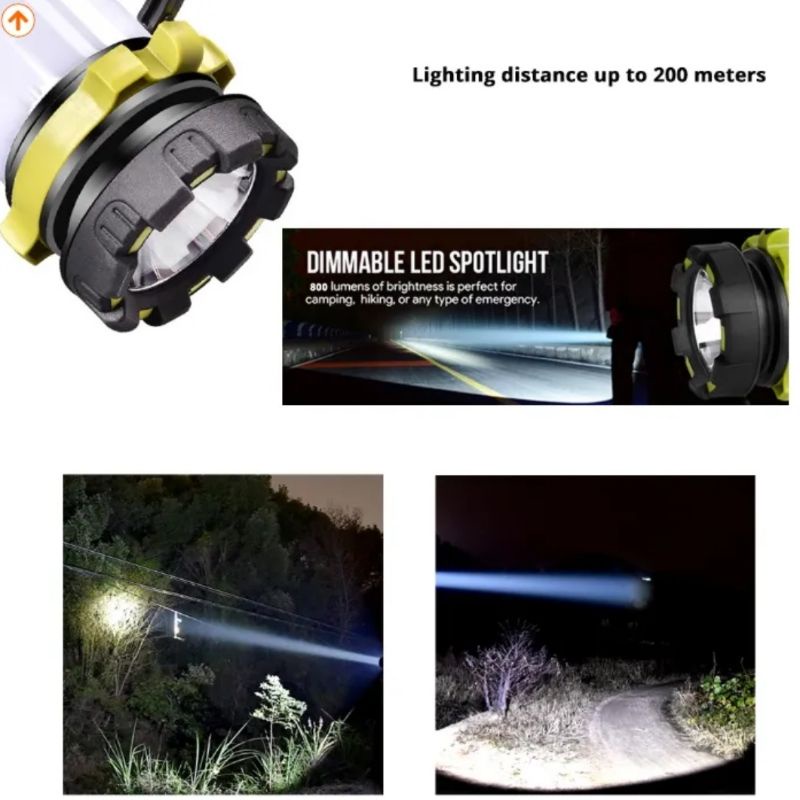 Lampu Senter LED Powerbank Multifunctional Flashlight 6 Modes Portable