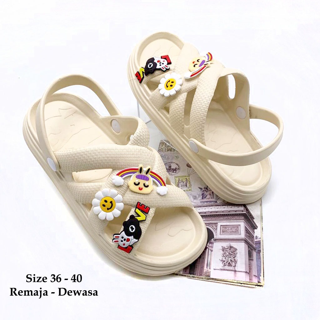 Sandal Selop Wanita Untuk Anak Dan Dewasa Bahan Karet Korean Style Trendy Uk.30-40