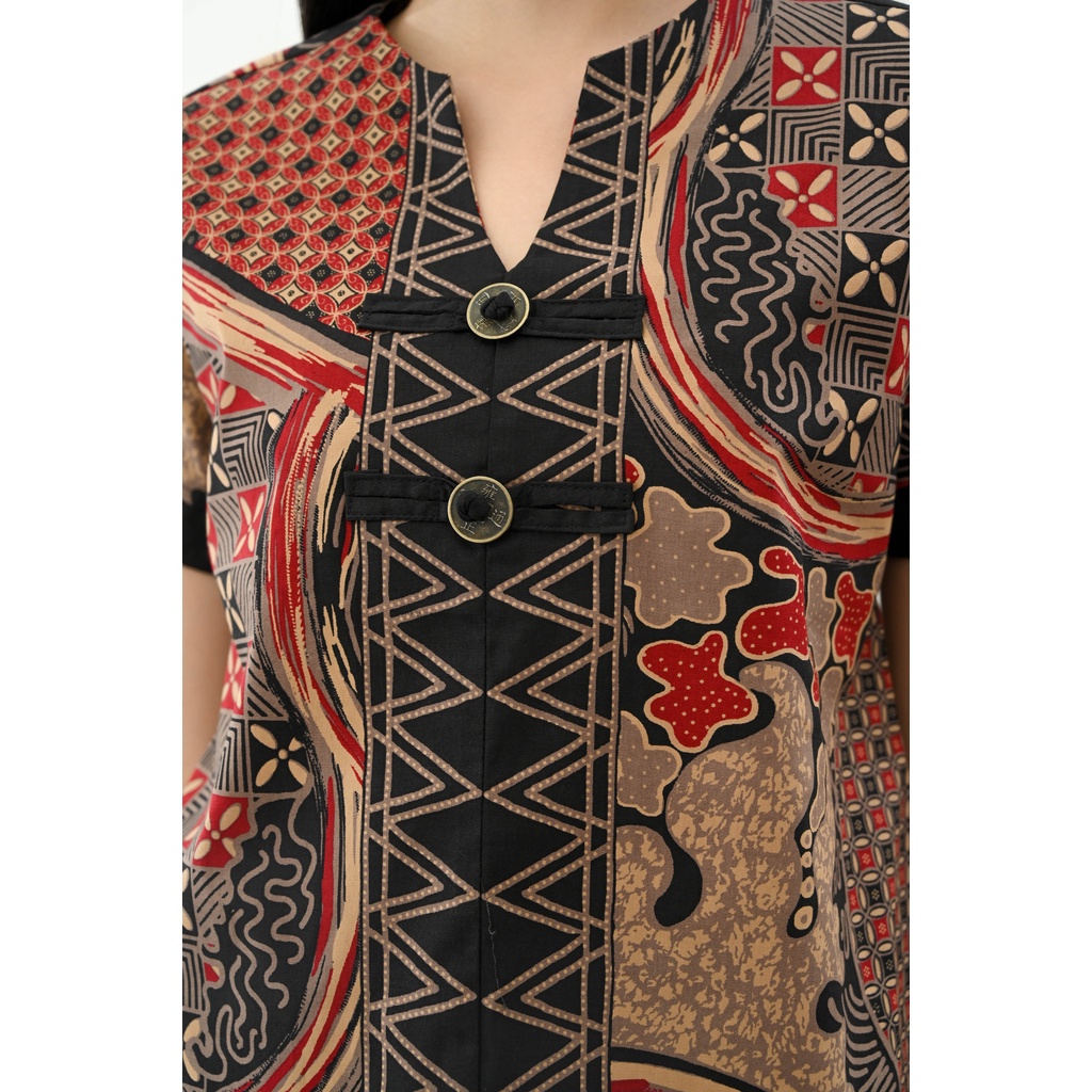 Atasan Batik 208 MTS/ Blouse Batik Wanita Modern/ Seragam Batik