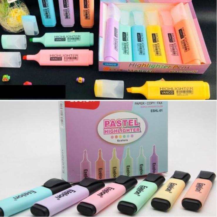 

Diskon Terkini 12 PCS/ 1 LUSIN Stabilo / Stabilo pastel / Highlighter / Stabilo Vanco HL-515/ Eselon ESHL-01