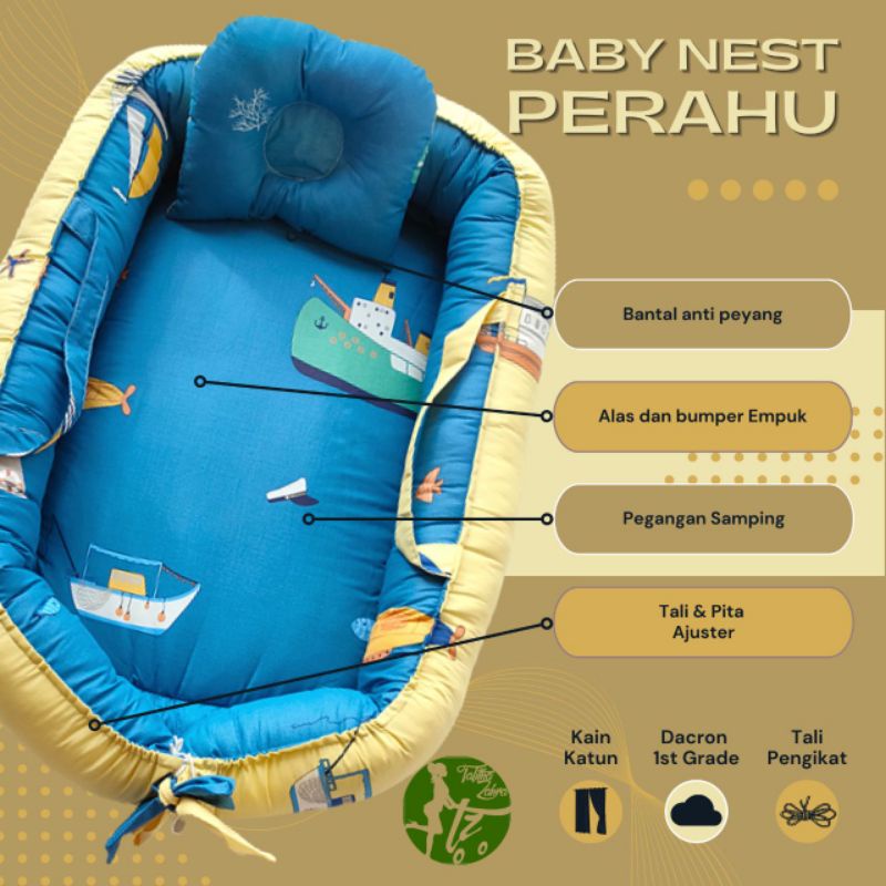 READY STOCK BABY NEST Kasur Bayi kado lahiran murah terbaik bonus gratis bantal peyang