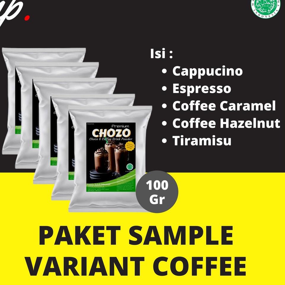 

☊ PAKET SAMPLE Best 5 Varian COFFEE, Harga adalah 1 Paket berisi 5 Variant ♠