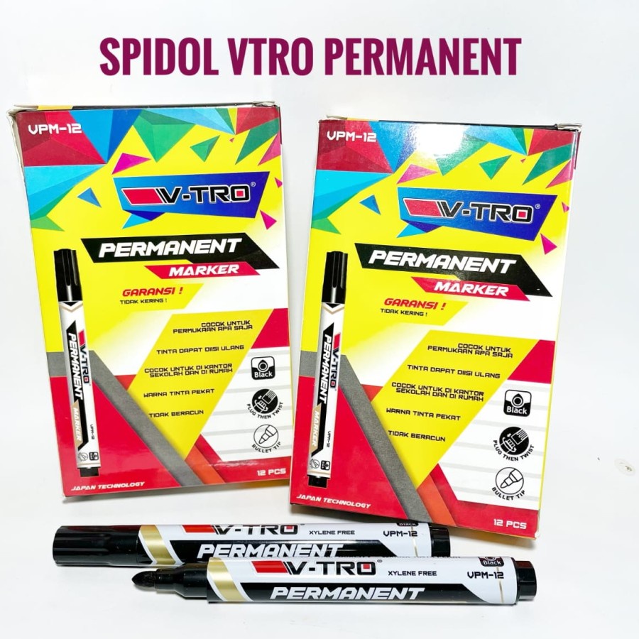 

I0229 Spidol Vtro Permanen VPM12 Permanent Whiteboard Marker