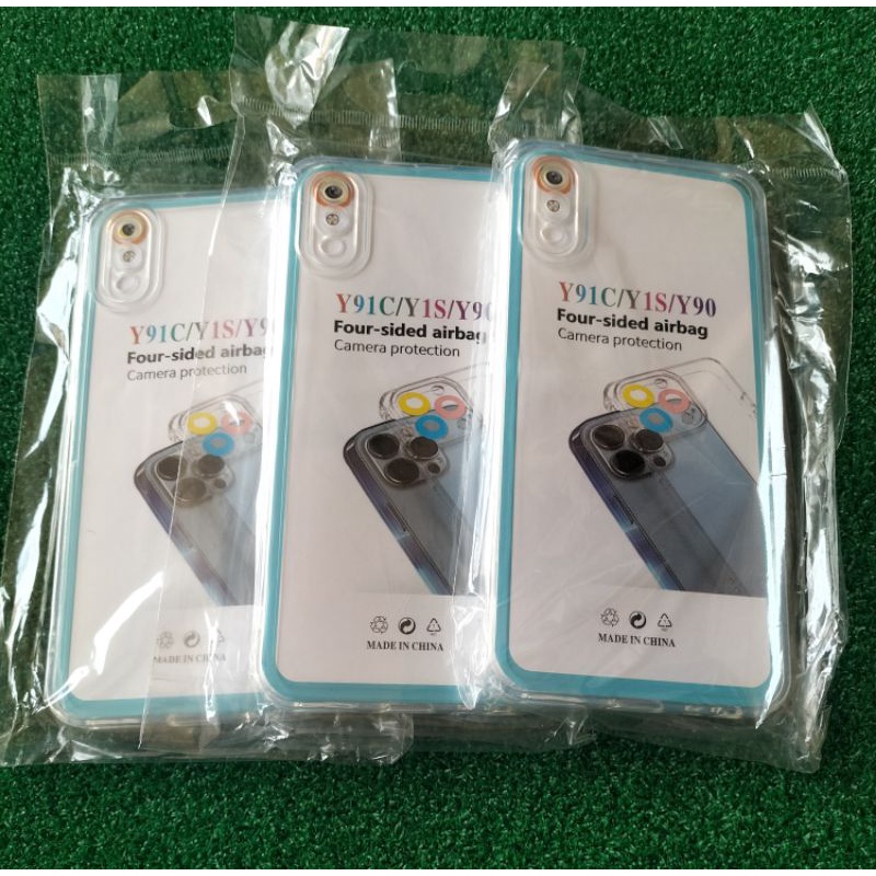 Softcase case Airbag silikon Bening Transparan Vivo Y91C/Y1s/Y90 melindungi Camera hp anda