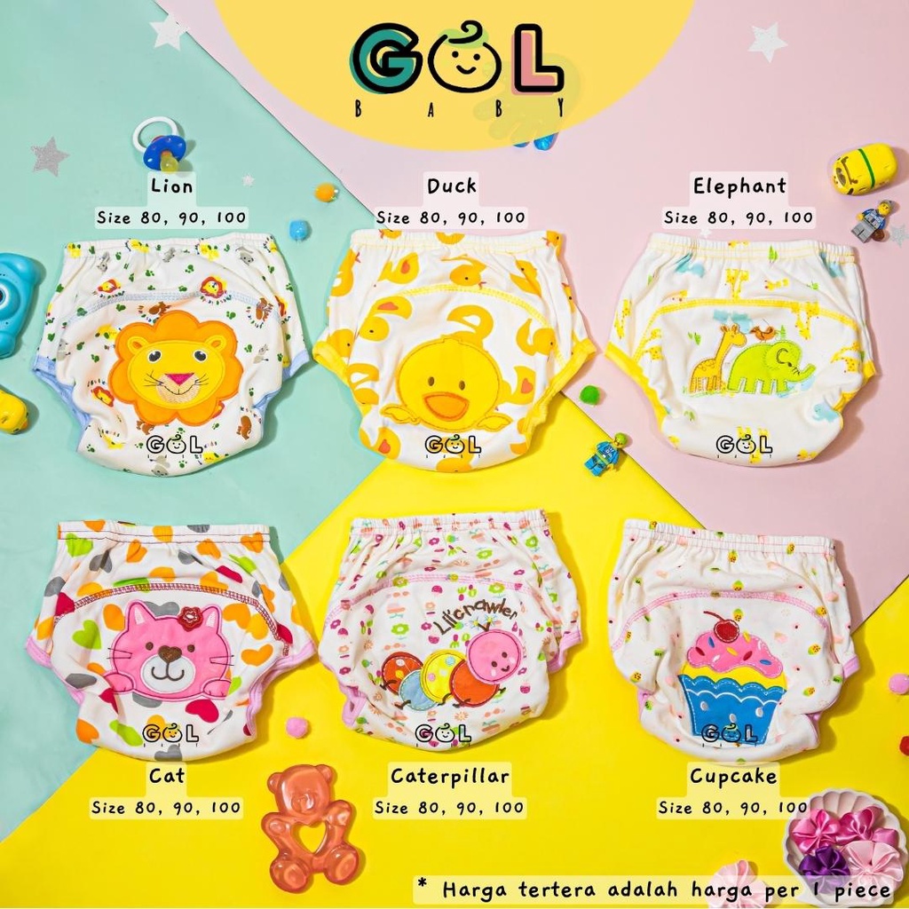 Celana Dalam tatur Popok Cloth Diaper Clodi Training Pants Pipis Bayi Anak Baby 3 layers