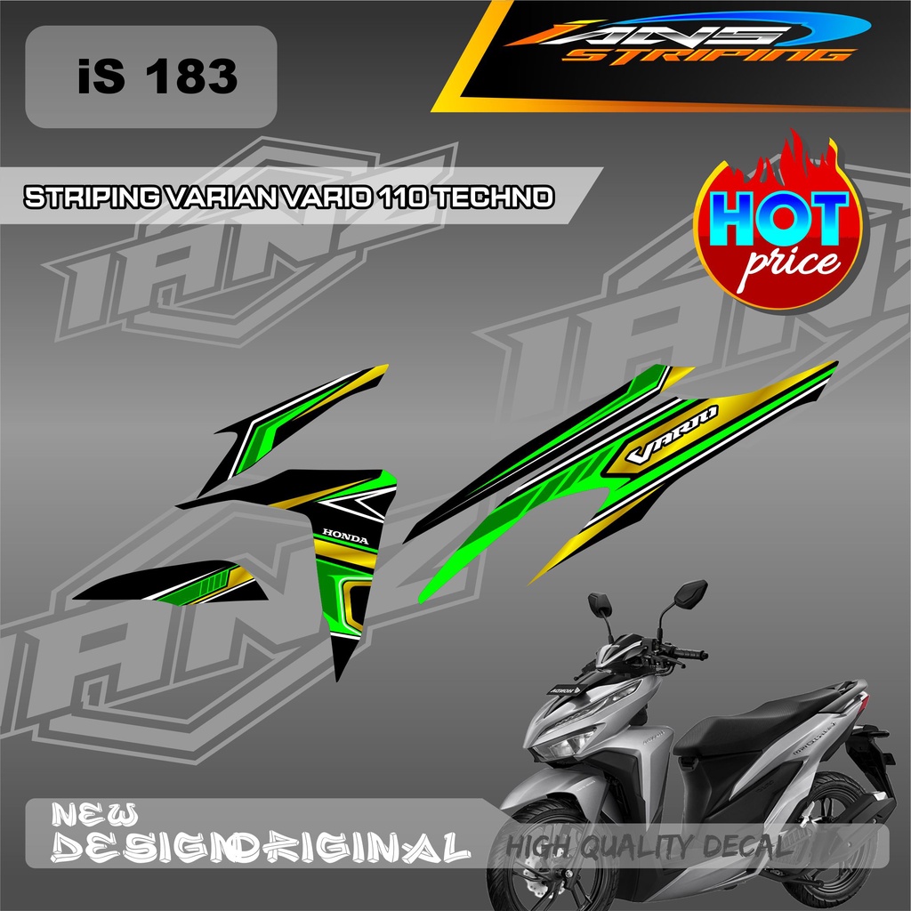 NEW STIKER  MOTOR DECAL STRIPING LIST VARIO TECHNO 110 OLD / HONDA VARIO TECHNO 110 MENGGUNKAN BAHAN BERKUALITAS /  TIDAK MUDAH PUDAR / DECAL KERETA VARIO TECHNO  IS183