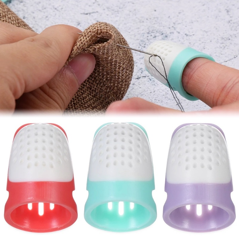 Bidal Pelindung Jari Silikon Premium Bernapas Multifungsi/Jahit Rumah Tangga DIY Tools/Thimble Finger Cover Protector Quilting Patchwork Craft Aksesoris