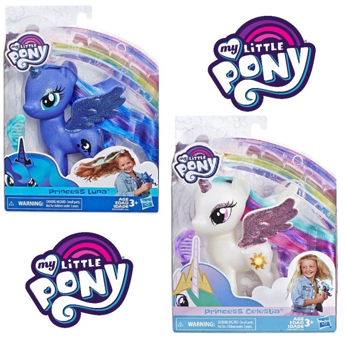 ✿ BISA COD✿ My Little Pony Princess Celestia or Luna Sparkling 6-inch Figure - Luna-Blue