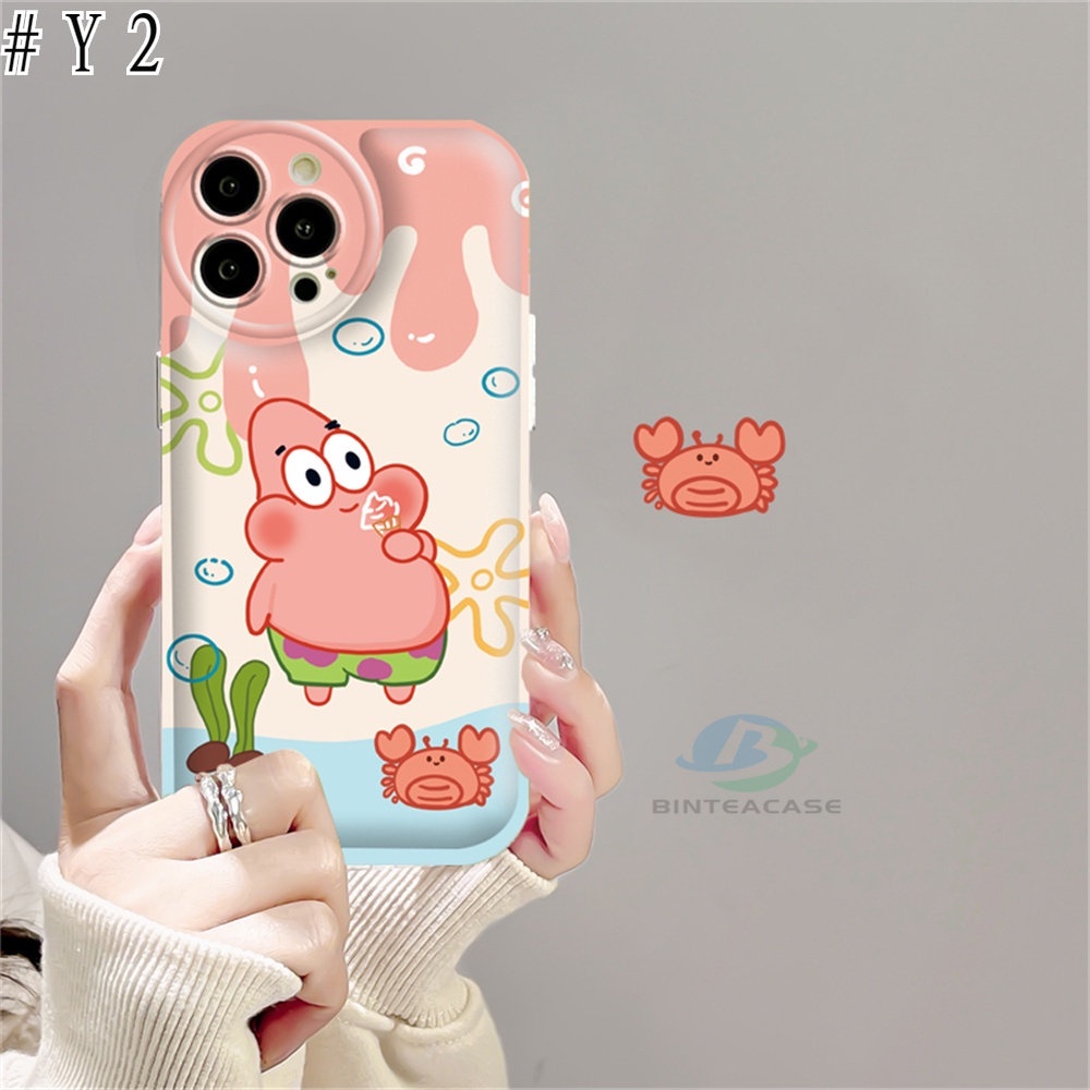 Oppo A77S A57 A16 A16K A17 A5S A12 A3S A12E A92 A52 F1S A53 A33 A31 A9 A5 A15 A15S A54 F9 C1 A11K SpongeBob Dan Patrick Star Airbag Phone Case Binteacase