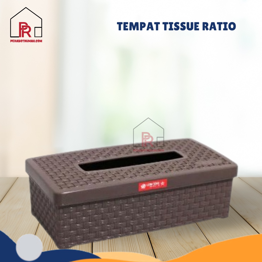 Tempat Tisu Persegi Panjang Rotan / Kotak Tissu Tissue Motif Anyam Aesthetic