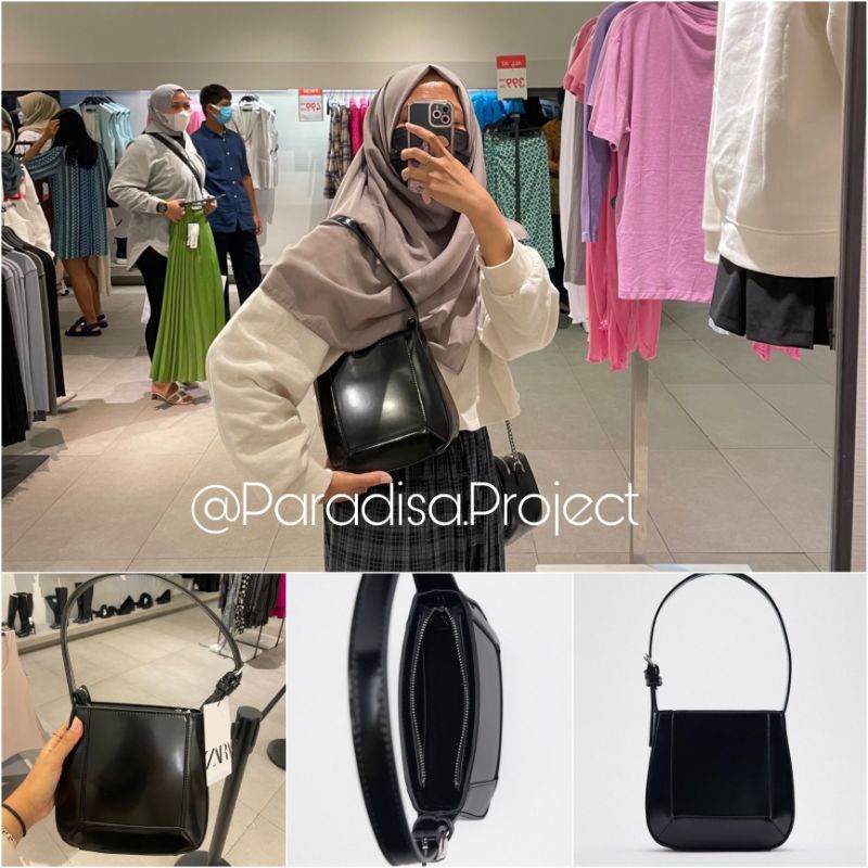 Sale Tas Zara Black Shoulder Bag Original Store Zara Jastip