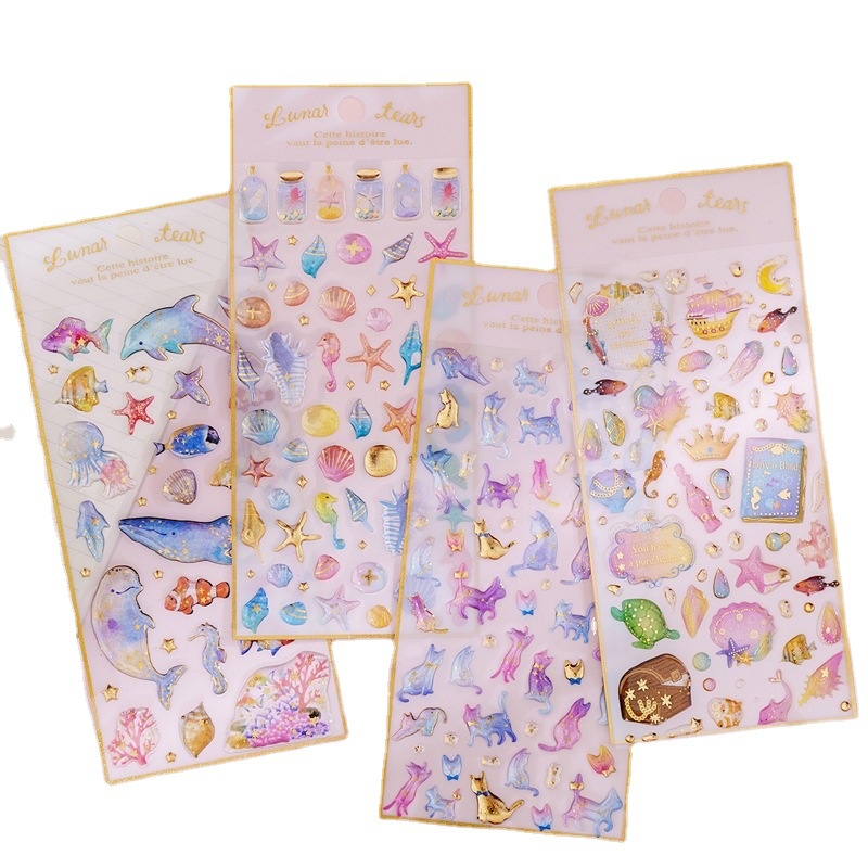 Seri Unicorn Kreatif Sepuhan Tangan Dekorasi Akun Siswa Diary DIY Stiker