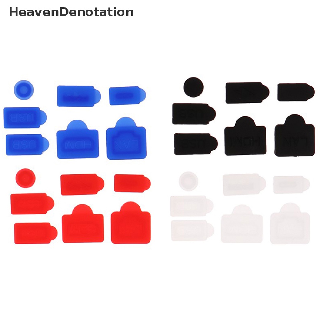 [HeavenDenotation] 7pcs Set Colokan Debu Silikon Antarmuka USB HDM Penutup Anti Debu Dustproof Plug HDV