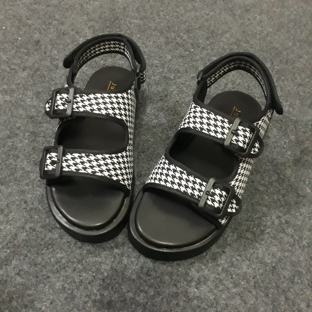 dedinbrado - Sandal wanita motif houndstooth