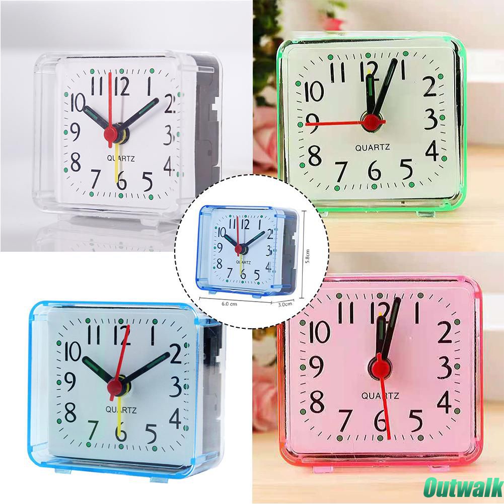 ღ Jam Meja Persegi Lucu Jam Alarm Pagi Jam Alarm Kamar Tidur Samping Tempat Tidur Kantor Elektronik Jam Kreatif Meja Dekorasi Aksesoris Kamar Tidur