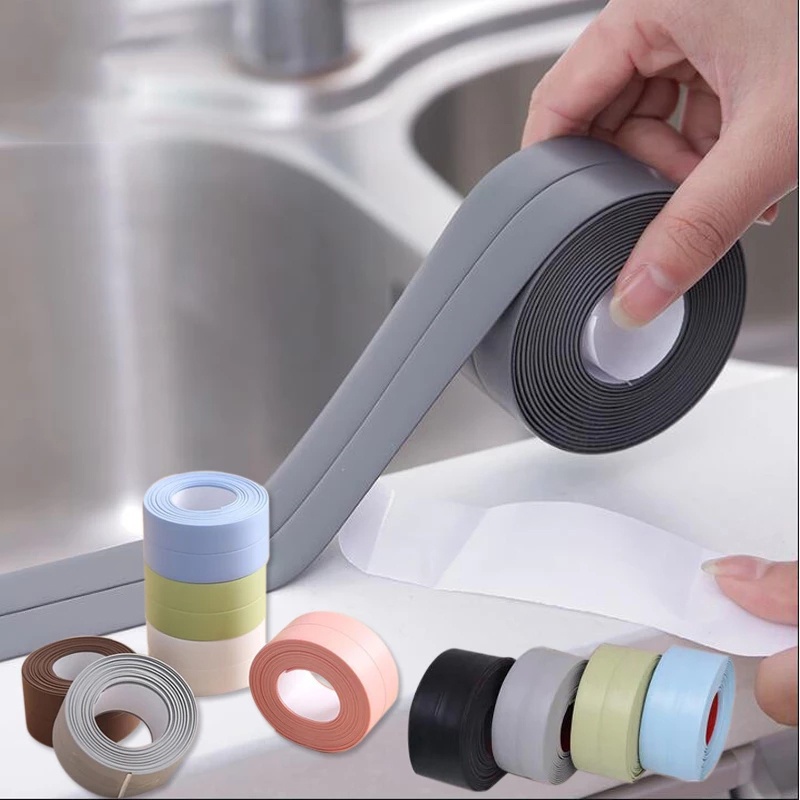 ღ Tahan Air Sealant Tape Diri Perekat Sealant Tape Stiker Dinding Dapur Kamar Mandi Shower Bathtub Sealing Strip Tape Tahan Air Dinding Wastafel edge