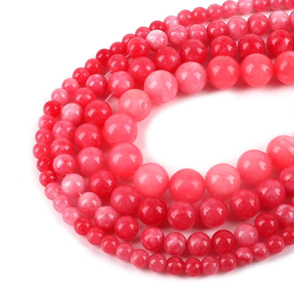Manik-manik Batu Akik Amazonite Borneo Pink Alami Ukuran 6 8 10 12mm Untuk Membuat Perhiasan DIY