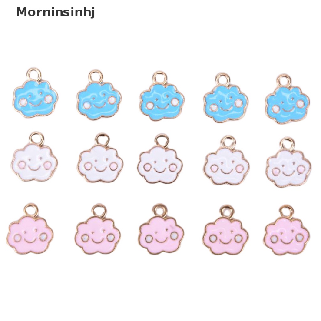 Mornin 10pcs/Set Enamel Alloy Awan Ch Liontin Temuan Perhiasan DIY Membuat Craft id