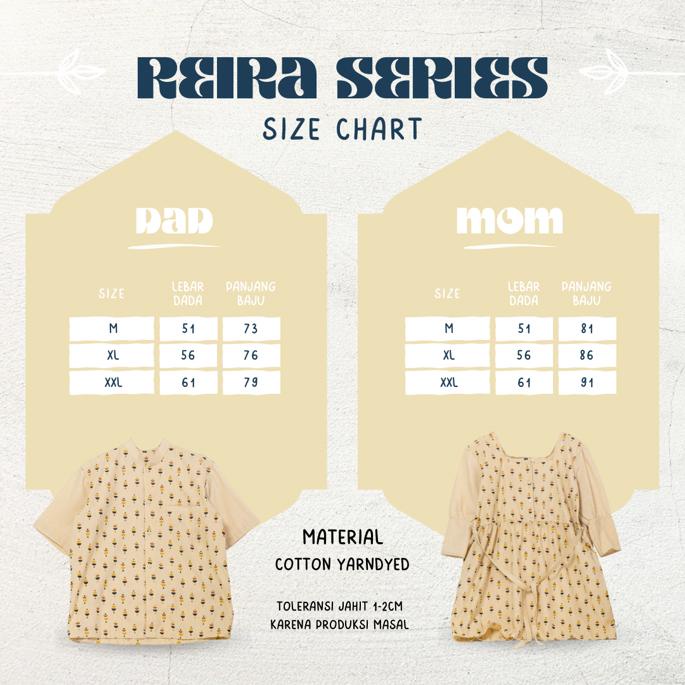 TOBELI KIDS REIRA SERIES MOM TUNIK &amp; DAD KOKO FAMILY SET BAJU MUSLIM DEWASA BAJU LEBARAN