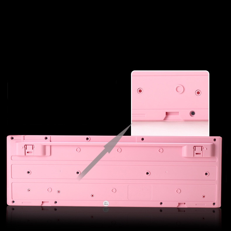 Kitty Keyboard Lucu Pink USB Keyboard Kabel Ultra-Tipis Tahan Air 104tombol Keyboard Gaming Keyboard Kantor