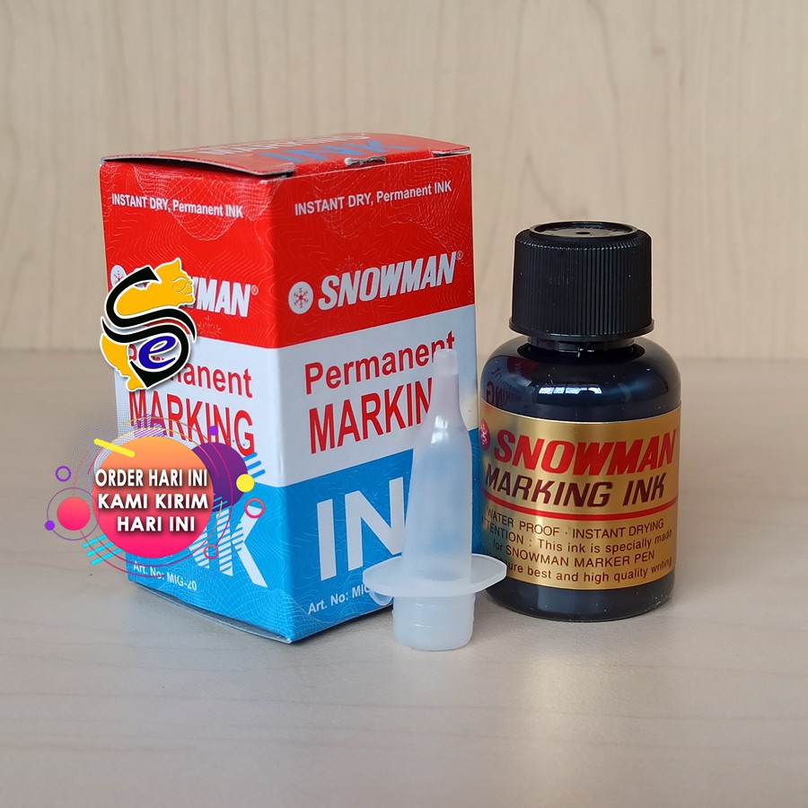 

Tinta Refill Ink Snowman Permanent Ready Hitam Merah Dan Biru