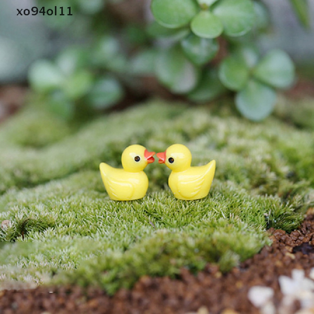 Xo 10 Pcs Lucu Mini Resin Bebek Bercahaya Ornamen Miniatur Angka Bebek Kecil Resin Kerajinan Tangan Mikro Lanskap Dekorasi Rumah Boneka OL