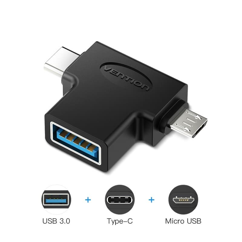 Vention CDI Adapter OTG Micro USB &amp; Type C to USB 3.0