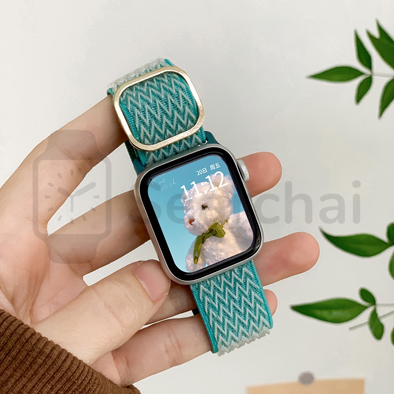 Tali✨Wave Pattern Nylon Strap for  41mm 45mm 42mm 44mm 38mm 40mm for iWatch Series Ultra 8/7/SE/6/5/4/3/2/1