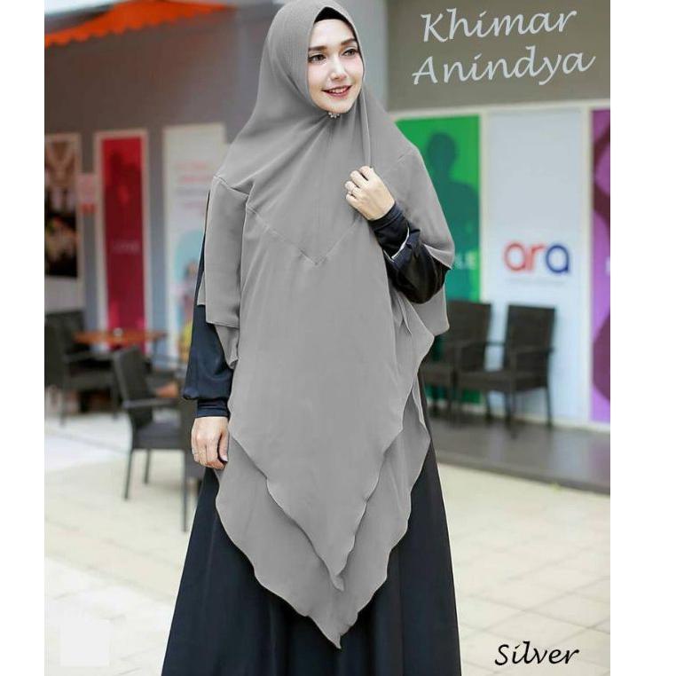 TERBARU Jilbab Hijab Kerudung Bergo Khimar Instan Syari 2 Layer Anindya Ceruty Babydoll Jumbo Panjan
